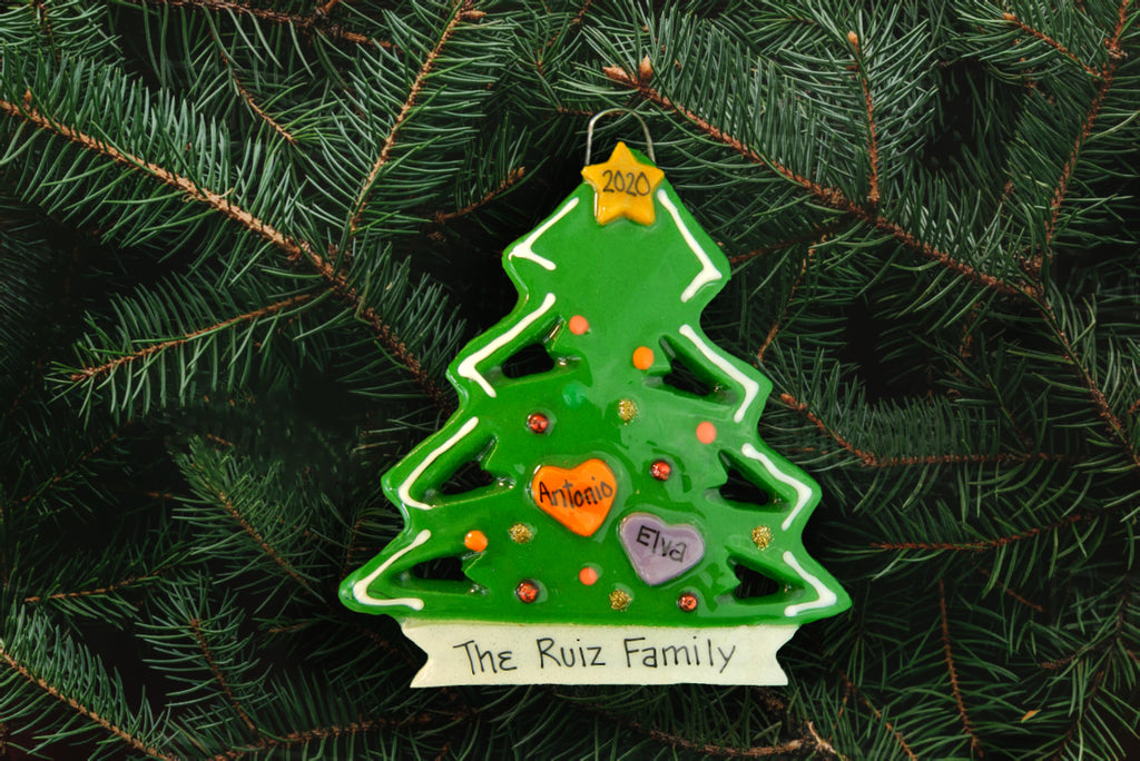 Christmas Tree with Colored Hearts - DoughDelights