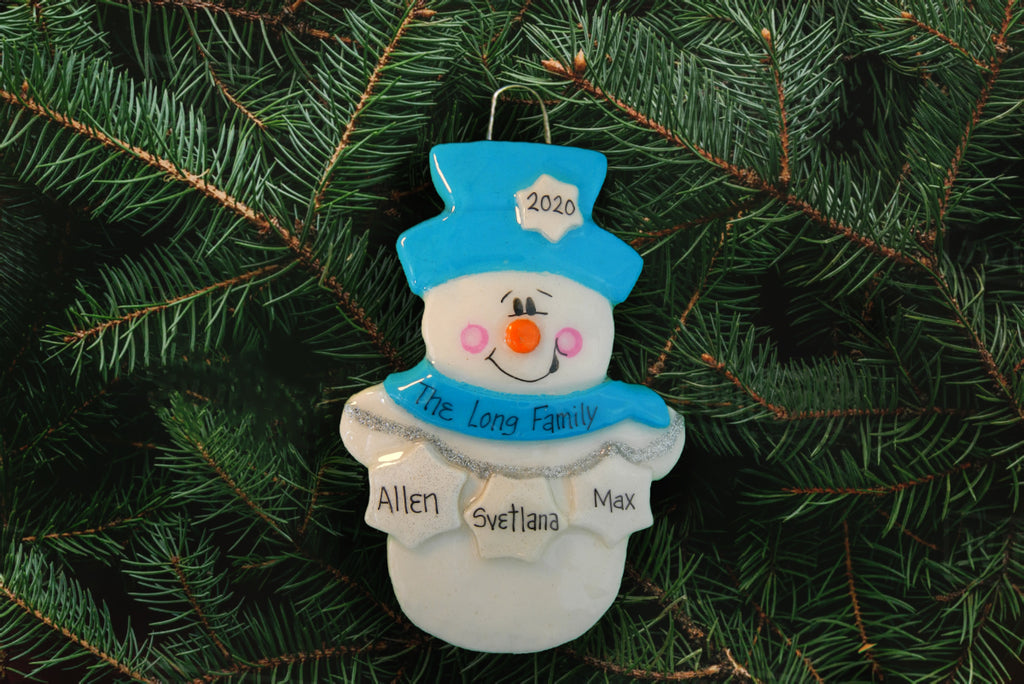 Blue Scarf Snowman - DoughDelights
