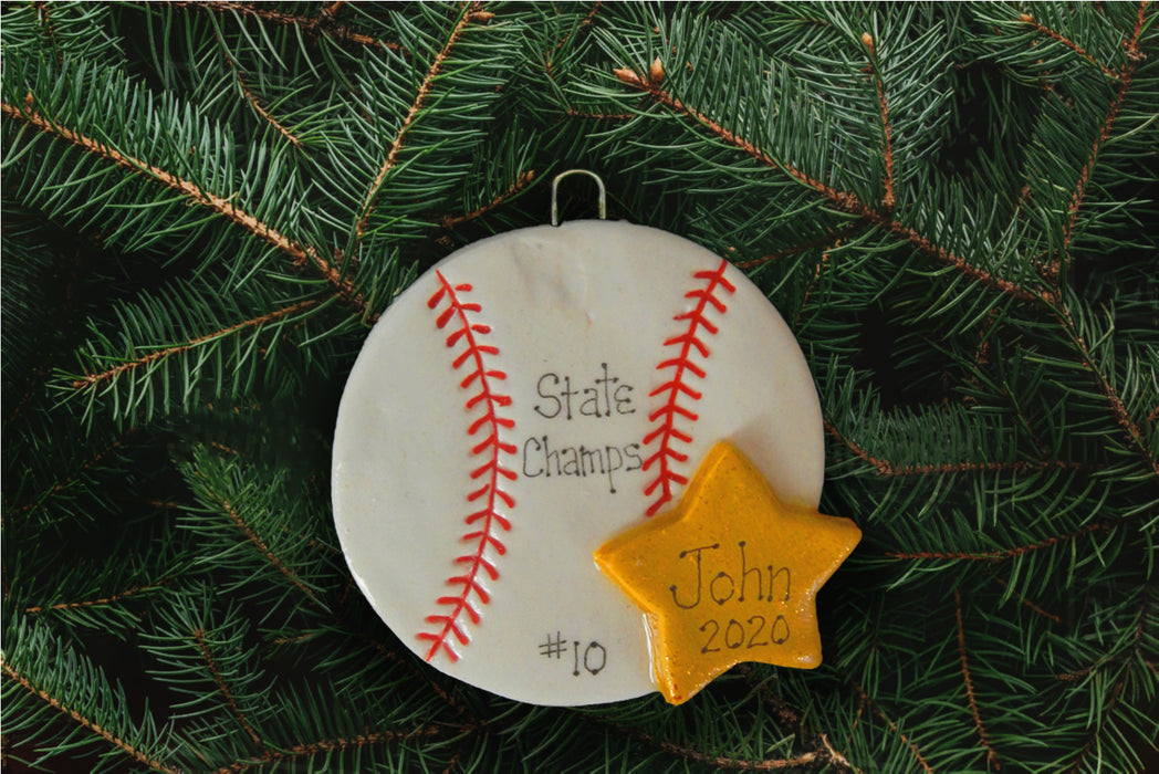 Baseball with Star Ornament