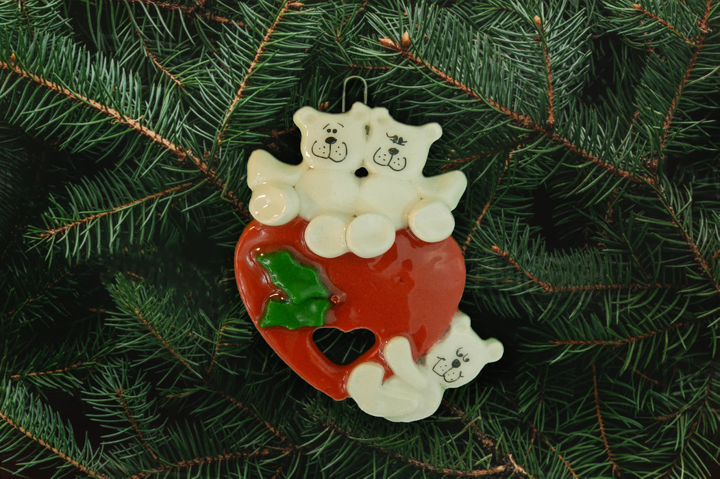 Bears on Heart Ornament