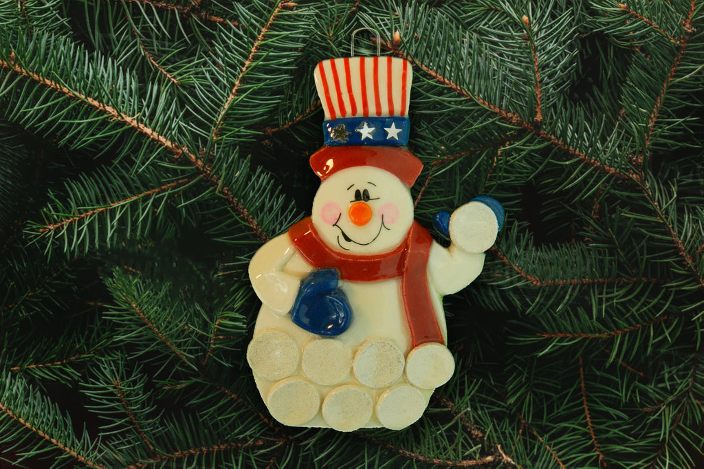 Patriotic Snowball Family Ornament
