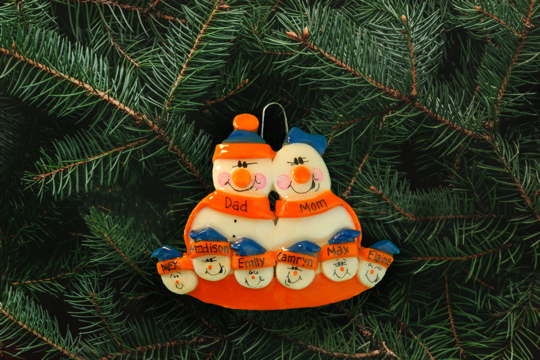 Snowman Family Orange Blue - DoughDelights