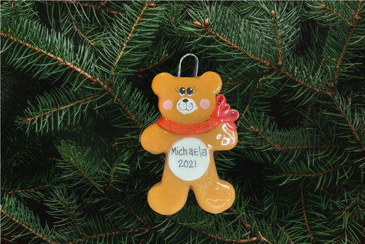 Bear with Red Ribbon Ornament