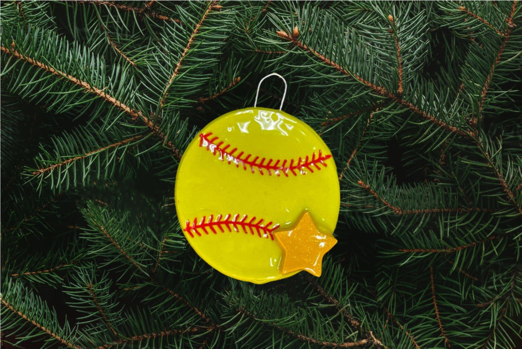 Softball with Star Ornament